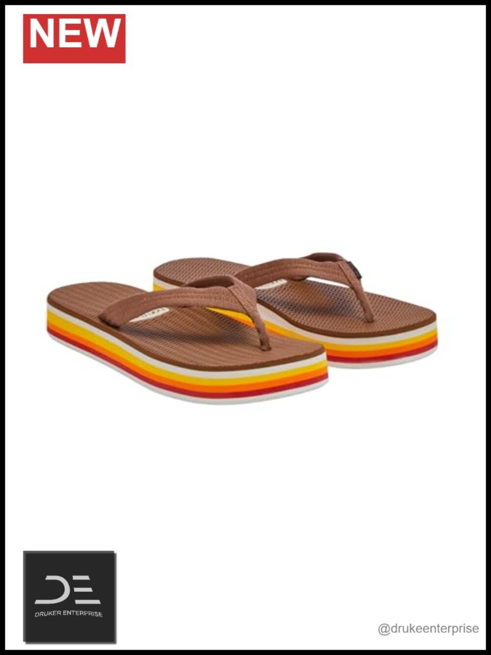 Women's Retro Platform Flip Flops with Arch Support, Waterproof